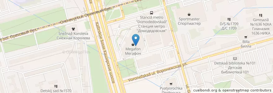 Mapa de ubicacion de Якитория en Russie, District Fédéral Central, Moscou, Южный Административный Округ.