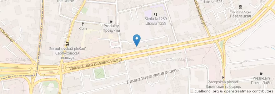 Mapa de ubicacion de Якитория en Rusland, Centraal Federaal District, Moskou, Центральный Административный Округ, Район Замоскворечье.
