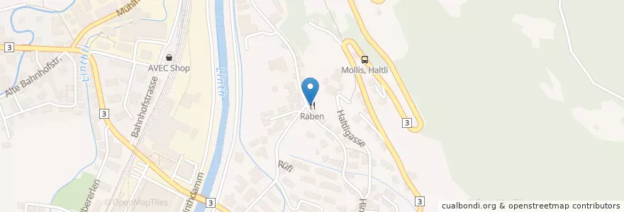 Mapa de ubicacion de Raben en Suiza, Glaris, Glarus Nord.