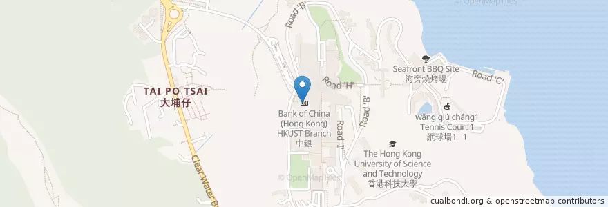 Mapa de ubicacion de 中銀 BOC en China, Cantão, Hong Kong, Novos Territórios, 西貢區 Sai Kung District.