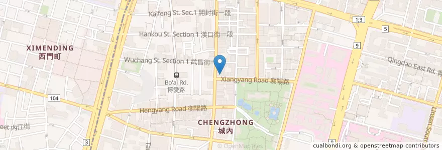 Mapa de ubicacion de 啟琮牙醫 en 타이완, 신베이 시, 타이베이시, 중정 구.
