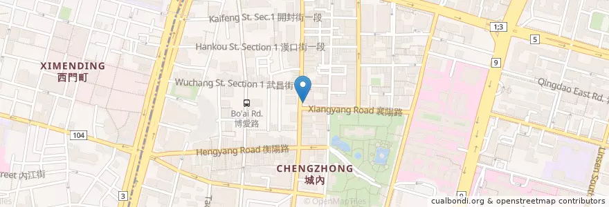 Mapa de ubicacion de 巫祖胡椒餅 en Taïwan, Nouveau Taipei, Taipei, 中正區.