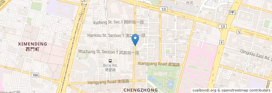 Mapa de ubicacion de 艾樂屋 en Тайвань, Новый Тайбэй, Тайбэй, 中正區.