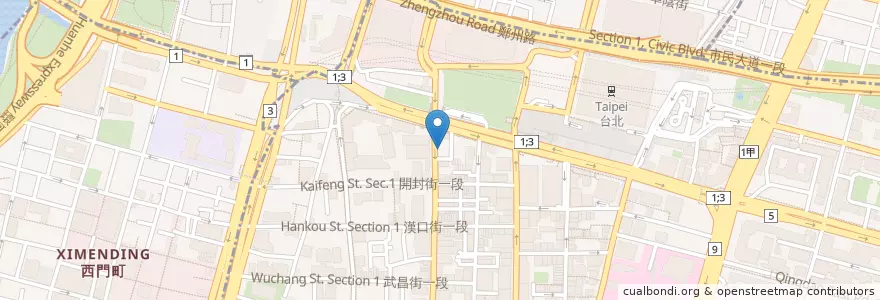Mapa de ubicacion de 三民輔考 en Taiwan, Nuova Taipei, Taipei, 中正區.
