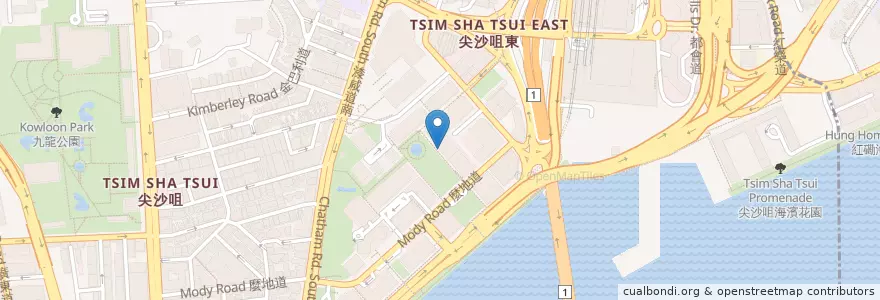 Mapa de ubicacion de Cafe de Fontaine en China, Guangdong, Hong Kong, Kowloon, New Territories, Yau Tsim Mong District.