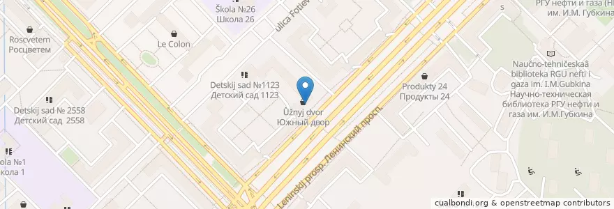 Mapa de ubicacion de Якитория en Rusland, Centraal Federaal District, Moskou, Юго-Западный Административный Округ, Гагаринский Район.