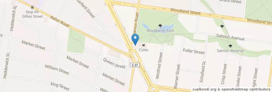 Mapa de ubicacion de 7-Eleven en 오스트레일리아, Victoria, City Of Moonee Valley.