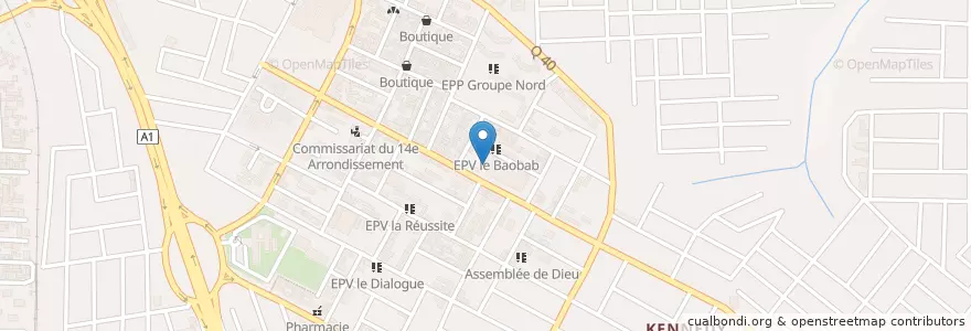 Mapa de ubicacion de Grane Mosquée d'Abobo en Ivoorkust, Abidjan, Abobo.