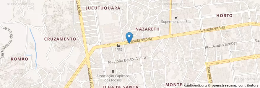 Mapa de ubicacion de Itaú en برزیل, منطقه جنوب شرقی برزیل, اسپیریتو سانتو, Região Geográfica Intermediária De Vitória, ویتوریا, Região Metropolitana Da Grande Vitória, Microrregião Vitória.