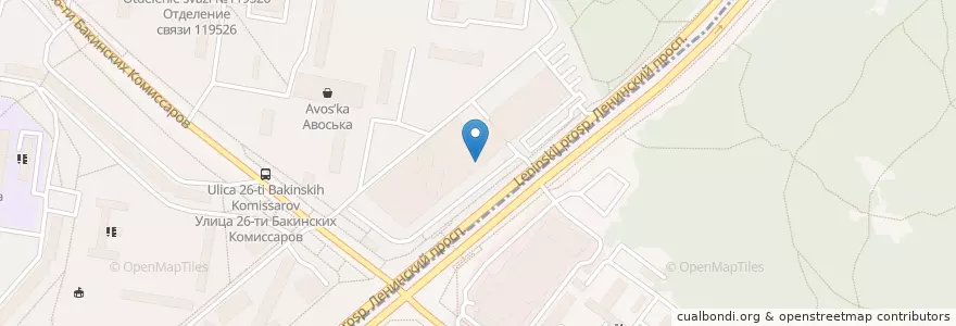 Mapa de ubicacion de Стрела en Rusland, Centraal Federaal District, Moskou, Юго-Западный Административный Округ, Обручевский Район.