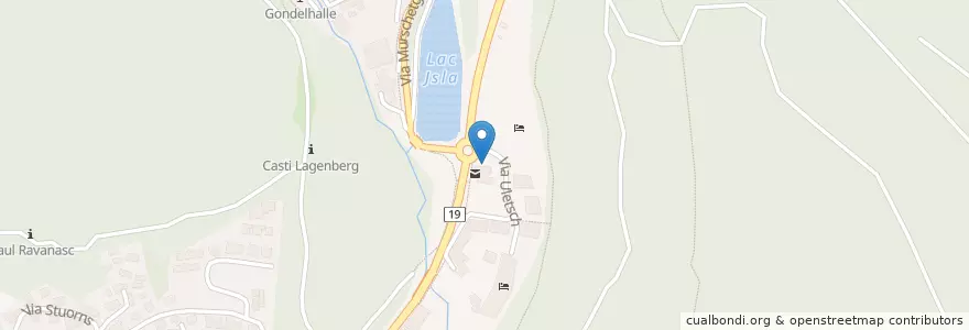 Mapa de ubicacion de Coop en Schweiz/Suisse/Svizzera/Svizra, Graubünden/Grigioni/Grischun, Surselva, Laax.
