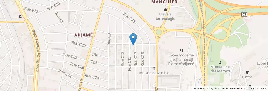Mapa de ubicacion de Groupe scolaire Victor Schoelcher en コートジボワール, アビジャン, Adjamé.