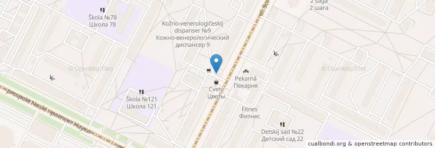 Mapa de ubicacion de Бистро en Rusland, Северо-Западный Федеральный Округ, Oblast Leningrad, Sint-Petersburg, Калининский Район, Округ Гражданка.