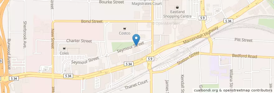 Mapa de ubicacion de Seymour Street Medical & Dental Centre Ringwood en أستراليا, ولاية فيكتوريا, City Of Maroondah.