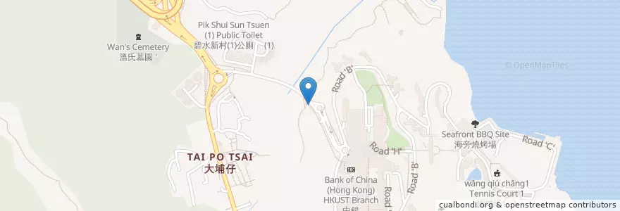 Mapa de ubicacion de 香港科技大學 HKUST en 中国, 广东省, 香港 Hong Kong, 新界 New Territories, 西貢區 Sai Kung District.