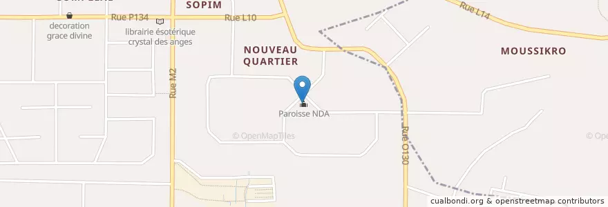 Mapa de ubicacion de Notre Dame de l’Annonciation en Costa De Marfil, Abiyán, Yopougon.