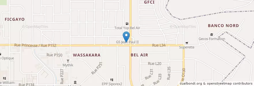 Mapa de ubicacion de Pharmacie Bel-Air en コートジボワール, アビジャン, Yopougon.