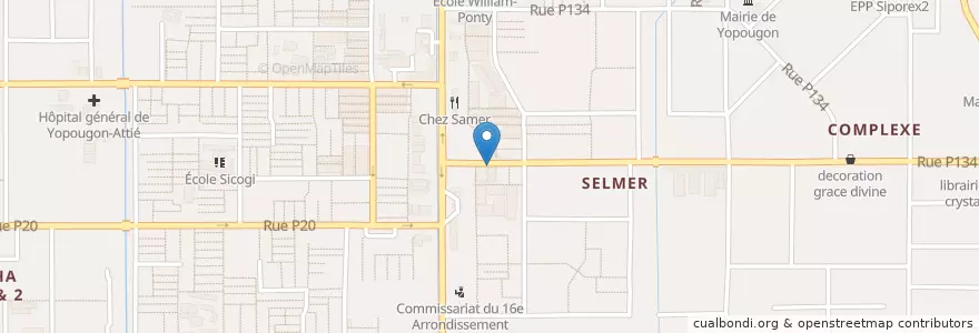 Mapa de ubicacion de Pharmacie du lavage en コートジボワール, アビジャン, Yopougon.