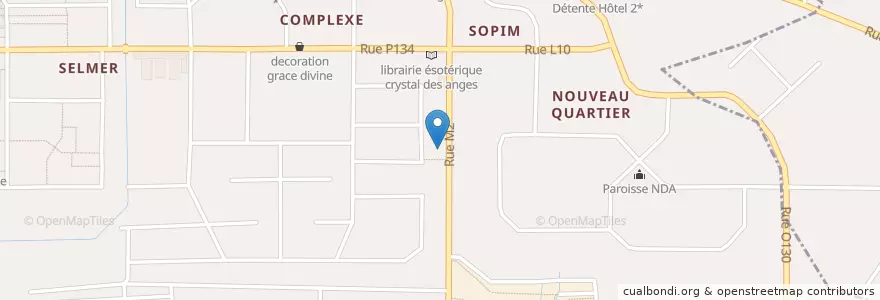 Mapa de ubicacion de Pharmacie Nouveau Quartier en Elfenbeinküste, Abidjan, Yopougon.