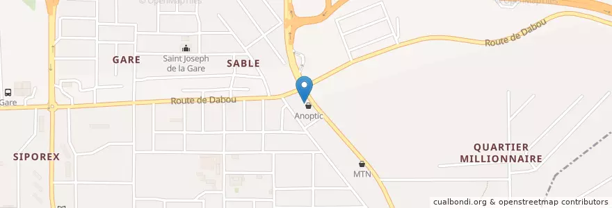 Mapa de ubicacion de Pharmacie Sainte Rita en Кот-Д’Ивуар, Абиджан, Yopougon.