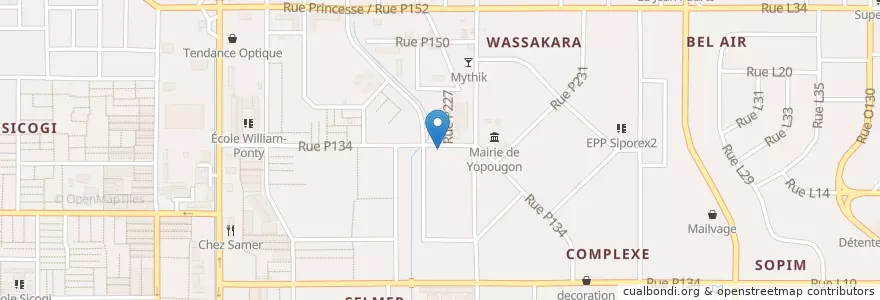 Mapa de ubicacion de Pharmacie Selmer en ساحل عاج, آبیجان, Yopougon.