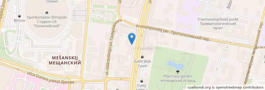 Mapa de ubicacion de Ваби Саби en 러시아, Центральный Федеральный Округ, Москва, Центральный Административный Округ, Мещанский Район.