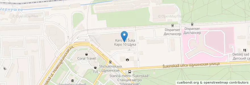 Mapa de ubicacion de Гудман en Russie, District Fédéral Central, Moscou, Северо-Западный Административный Округ, Район Щукино.