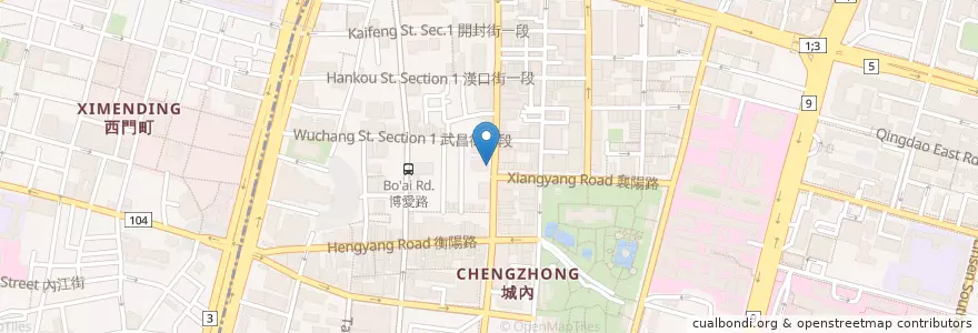 Mapa de ubicacion de 丹堤咖啡 en 타이완, 신베이 시, 타이베이시, 중정 구.