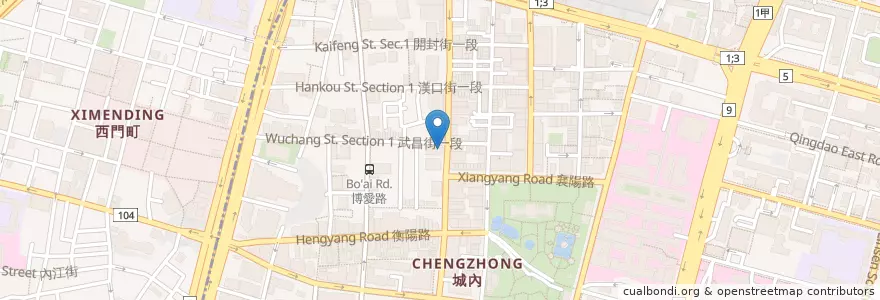 Mapa de ubicacion de 大車輪日本料理 en Taiwan, New Taipei, Taipei, Zhongzheng District.