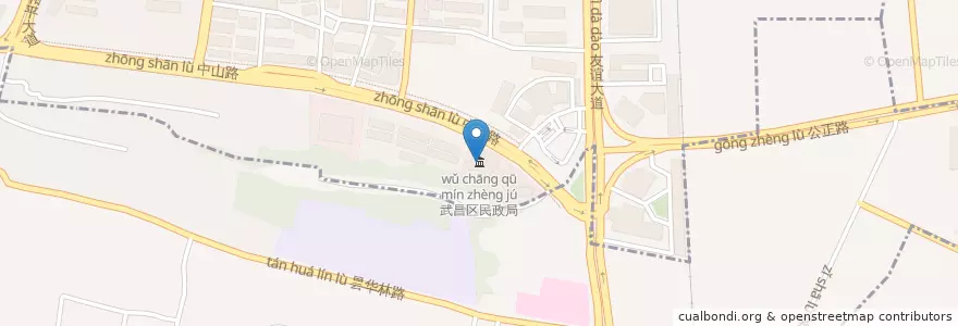 Mapa de ubicacion de 武昌区民政局 en 중국, 후베이성, 우한시, 우창구, 粮道街道, 积玉桥街道.