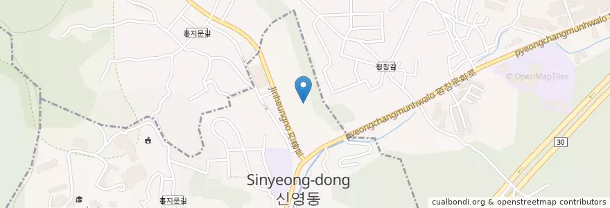 Mapa de ubicacion de 자하문 한정식 en کره جنوبی, سئول, 종로구, 평창동, 부암동.