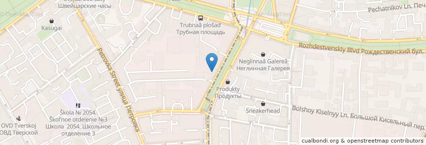 Mapa de ubicacion de Узбекистан en Russland, Föderationskreis Zentralrussland, Moskau, Zentraler Verwaltungsbezirk, Мещанский Район, Тверской Район.