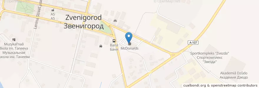 Mapa de ubicacion de McDonald's en Russia, Central Federal District, Moscow Oblast, Одинцовский Городской Округ.