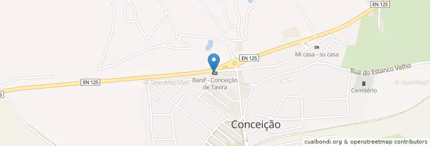 Mapa de ubicacion de Banif - Conceição de Tavira en 포르투갈, Algarve, Algarve, Faro, Tavira, Conceição E Cabanas De Tavira.