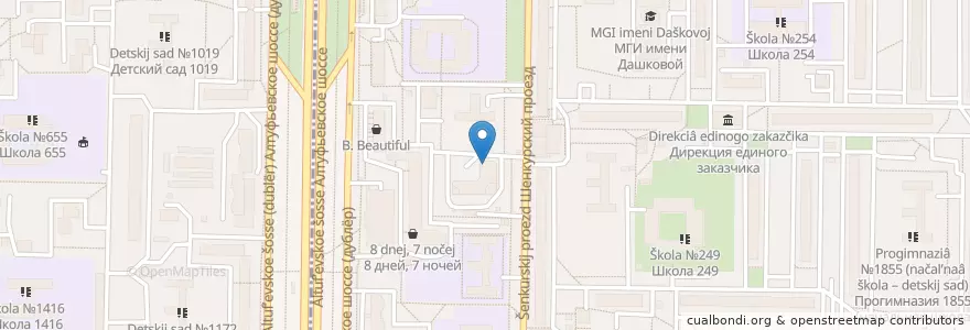 Mapa de ubicacion de Все свои! en Rusland, Centraal Federaal District, Moskou, Северо-Восточный Административный Округ, Район Бибирево.