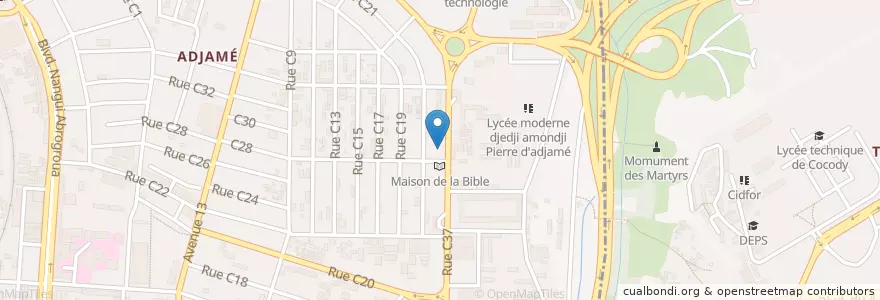 Mapa de ubicacion de Agence Moneygram en Кот-Д’Ивуар, Абиджан, Adjamé.