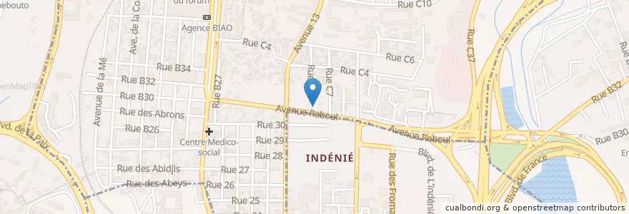 Mapa de ubicacion de Pharmacie Reboul en Costa De Marfil, Abiyán.