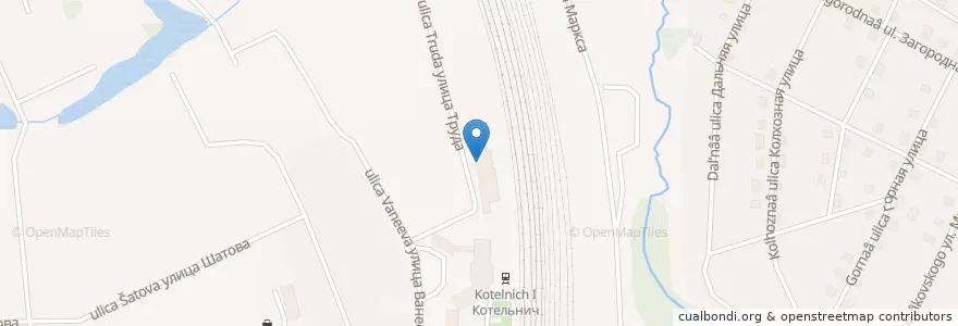 Mapa de ubicacion de Почтовое отделение №612601 en ロシア, 沿ヴォルガ連邦管区, キーロフ州, コテリニチ地区, コテリニチ管区.