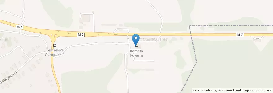 Mapa de ubicacion de Комета en Rússia, Distrito Federal Central, Владимирская Область, Суздальский Район, Боголюбовское Сельское Поселение.