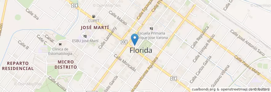 Mapa de ubicacion de Fuente del Amor en 古巴, Camagüey, Florida, Ciudad De Florida.