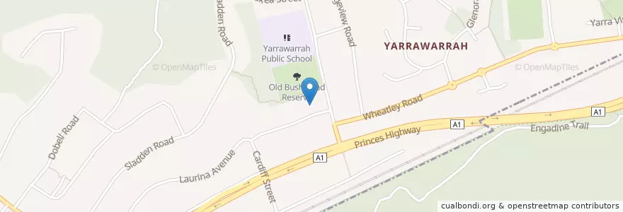 Mapa de ubicacion de Yarrawarrah Pharmacy en Australië, Nieuw-Zuid-Wales, Sutherland Shire Council, Sydney.