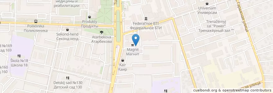 Mapa de ubicacion de Русский Стандарт en Rússia, Distrito Federal Do Sul, Krai De Krasnodar, Городской Округ Краснодар.