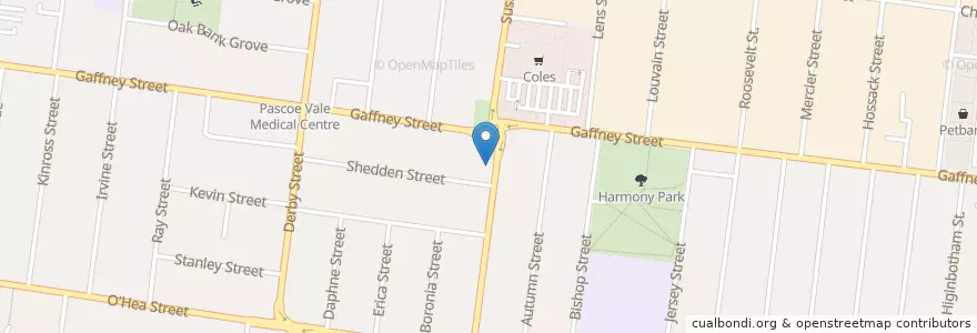 Mapa de ubicacion de Sussex Sandwich Bar en 오스트레일리아, Victoria, City Of Moreland.