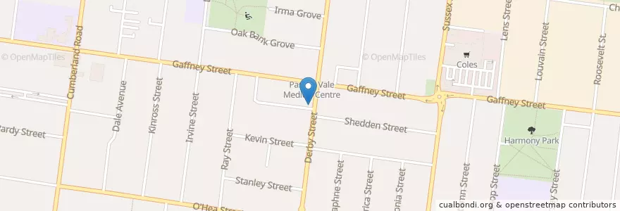 Mapa de ubicacion de Veloce Pizza en Australia, Victoria, City Of Moreland.