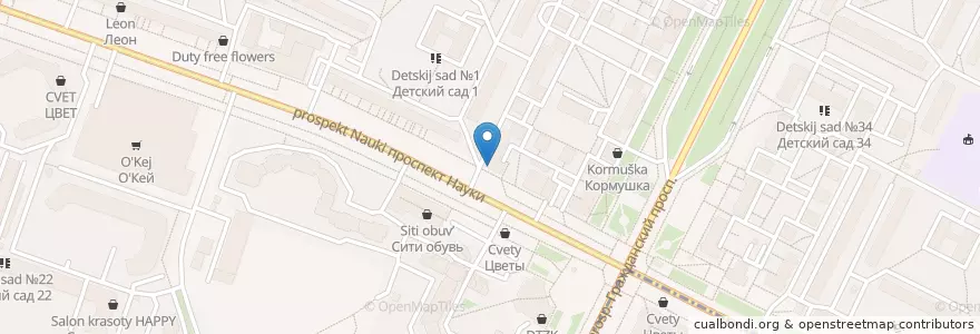 Mapa de ubicacion de Озерки en Russie, District Fédéral Du Nord-Ouest, Oblast De Léningrad, Saint-Pétersbourg, Калининский Район, Округ Академическое.
