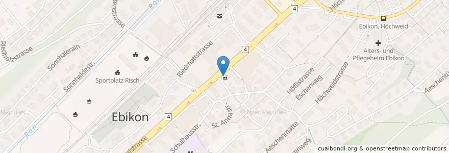 Mapa de ubicacion de Raiffeisenbank Luzern en Svizzera, Lucerna, Ebikon.