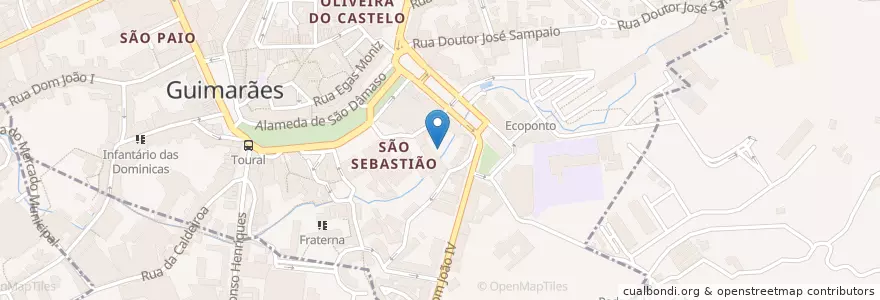 Mapa de ubicacion de ETC en Portugal, Norte, Braga, Ave, Guimarães, Oliveira, São Paio E São Sebastião.