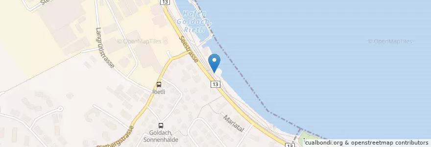 Mapa de ubicacion de Tiki Strandbar Goldach en 瑞士, Sankt Gallen, Wahlkreis Rorschach.