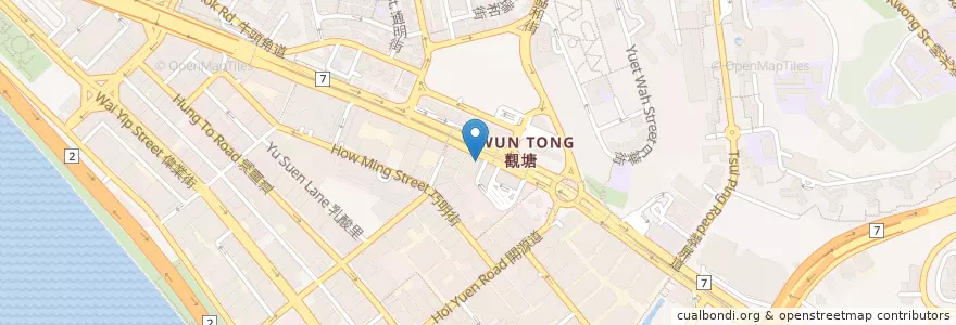 Mapa de ubicacion de Standard Chartered en China, Guangdong, Hongkong, Kowloon, New Territories, 觀塘區 Kwun Tong District.