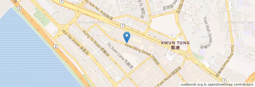 Mapa de ubicacion de 創紀之城6期停車場 Millennium City 6 Car Park en Cina, Guangdong, Hong Kong, Kowloon, Nuovi Territori, 觀塘區 Kwun Tong District.